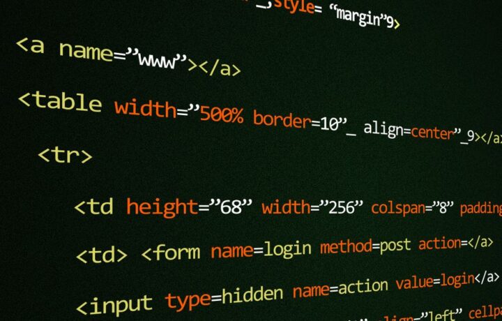 Close-up of HTML code lines highlighting web development concepts and techniques.